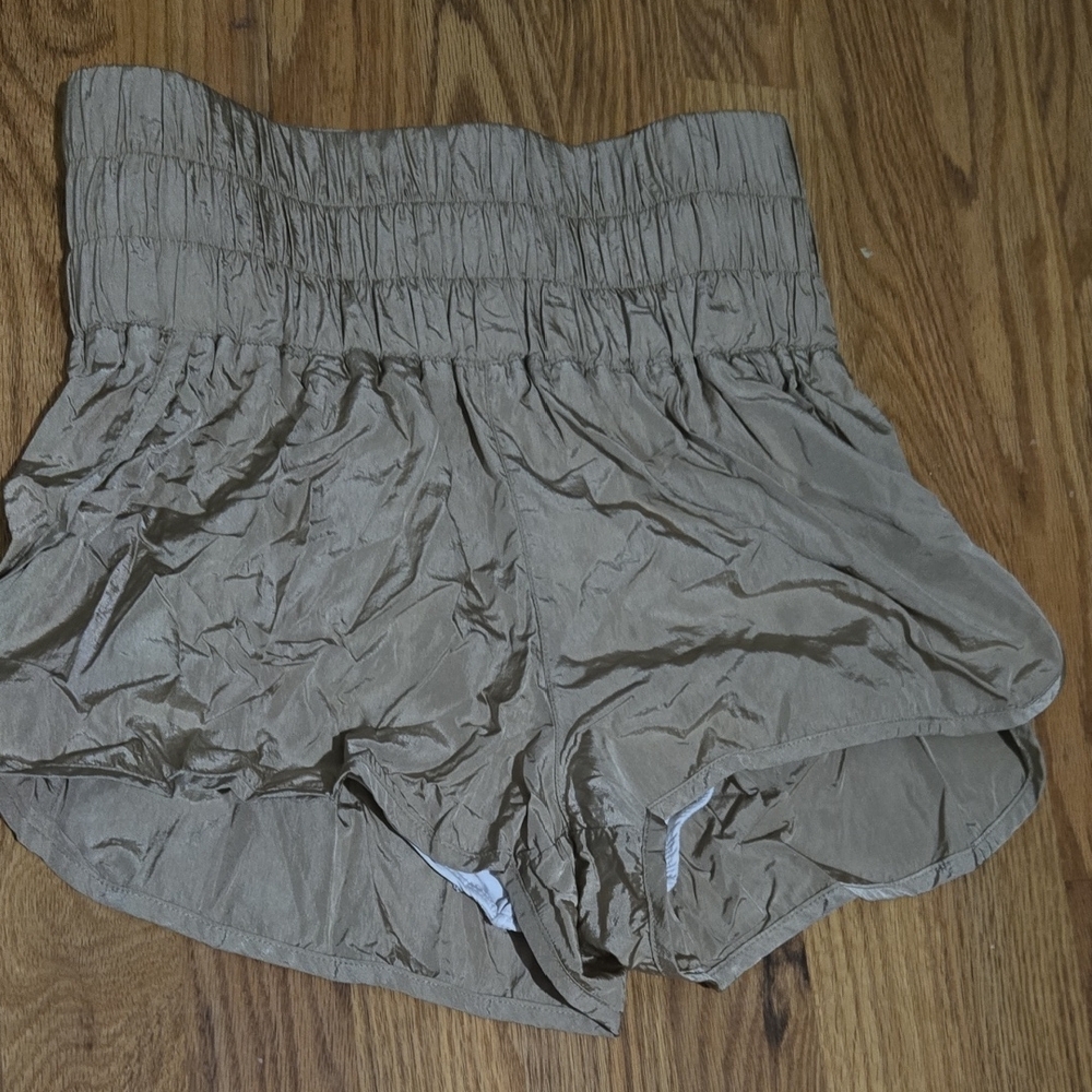 FP Movement Tan High Waist Shorts with Elastic Waist
